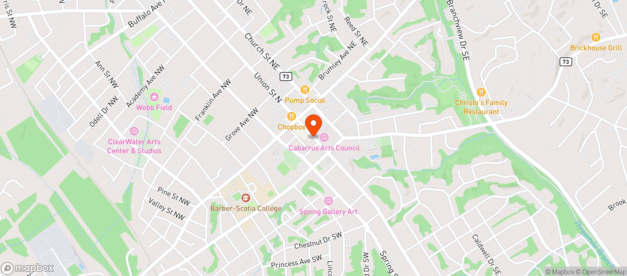 Map showing Charros Mexican Restaurant