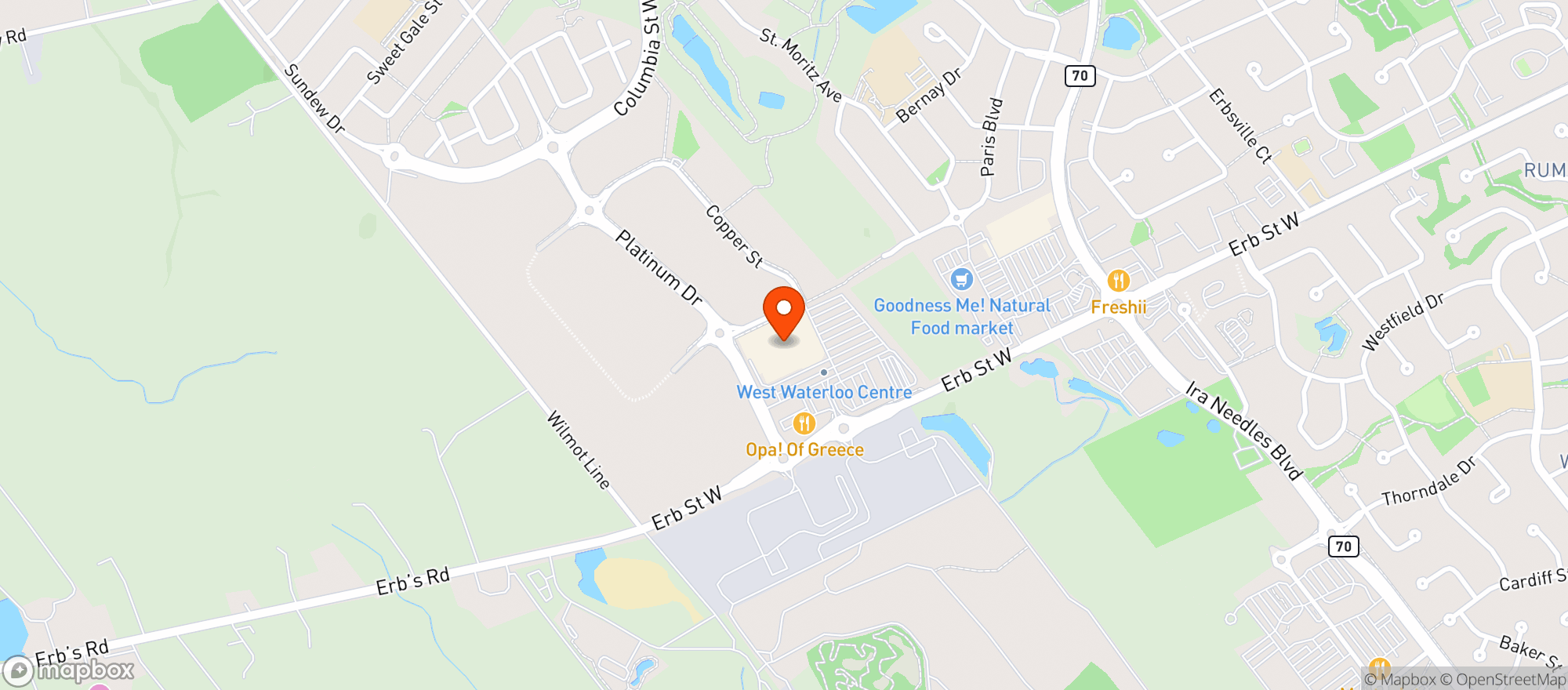 Map showing Costco Wholesale - Waterloo