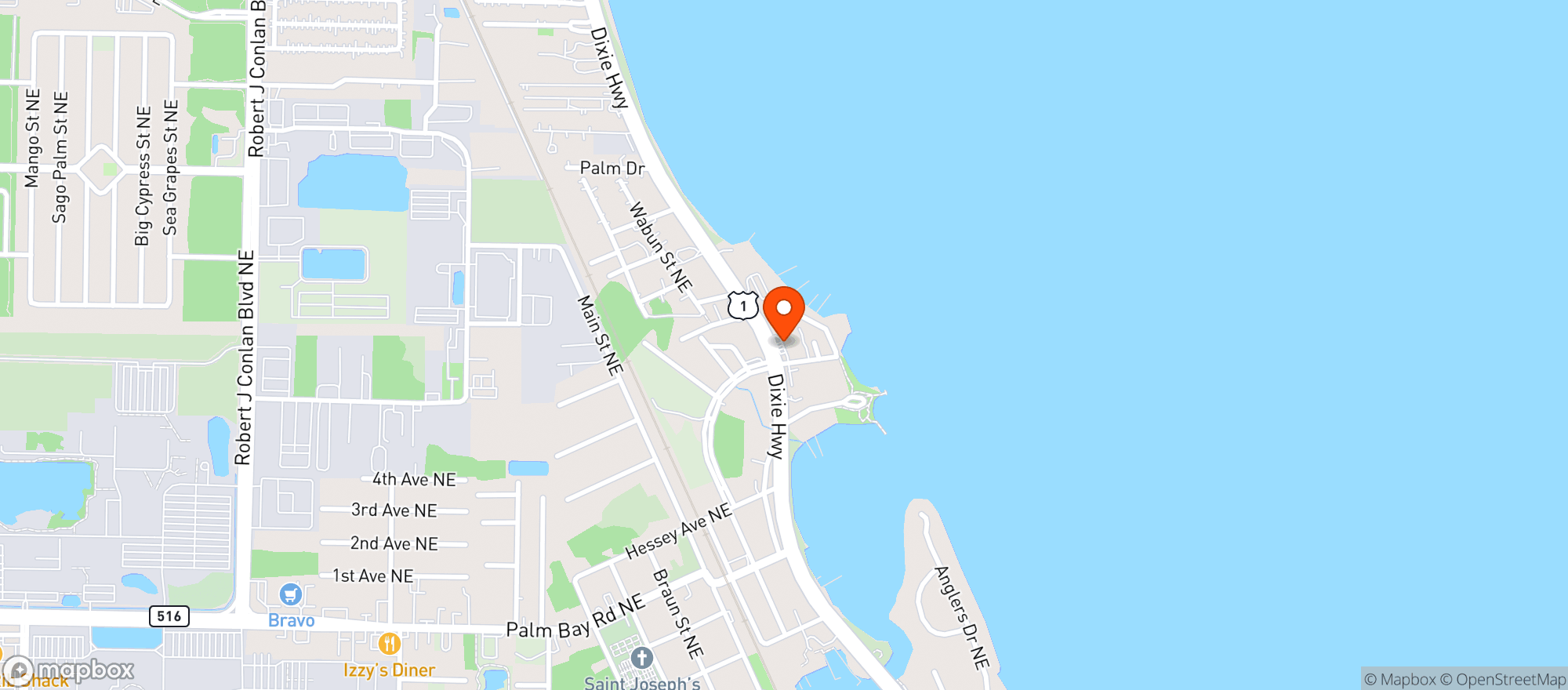 Map showing Mobil Mart