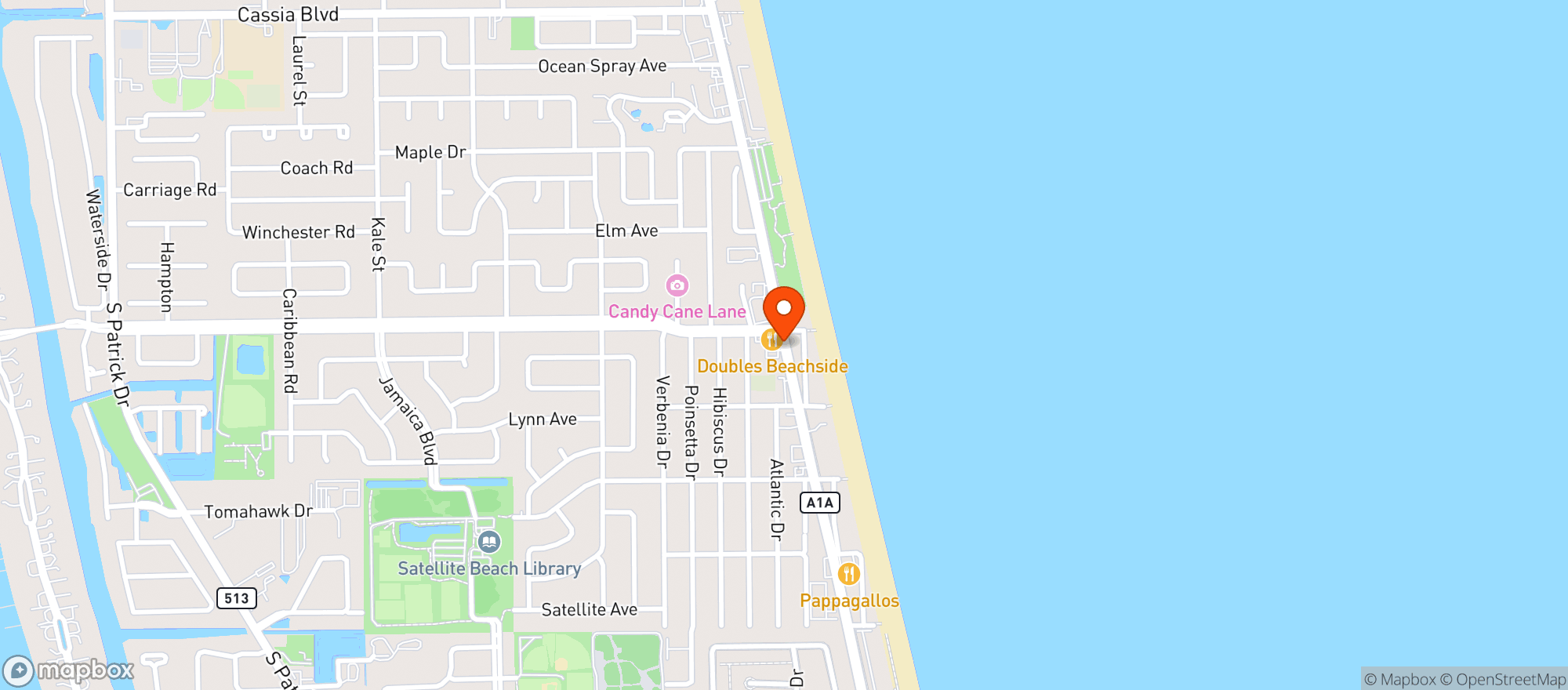 Map showing Doubles Beachside
