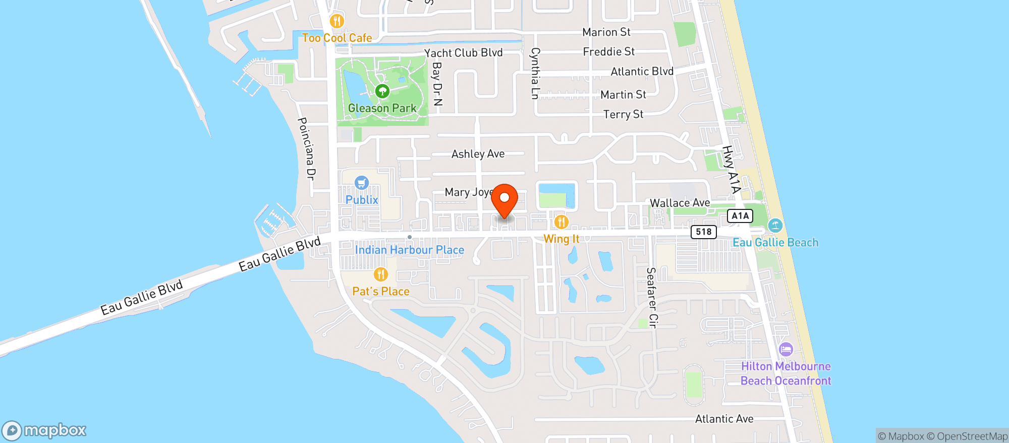Map showing Circle K #1805