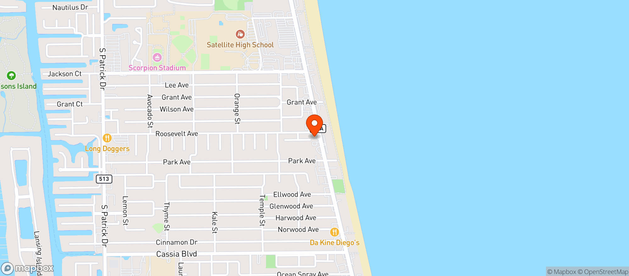 Map showing On The Fly
