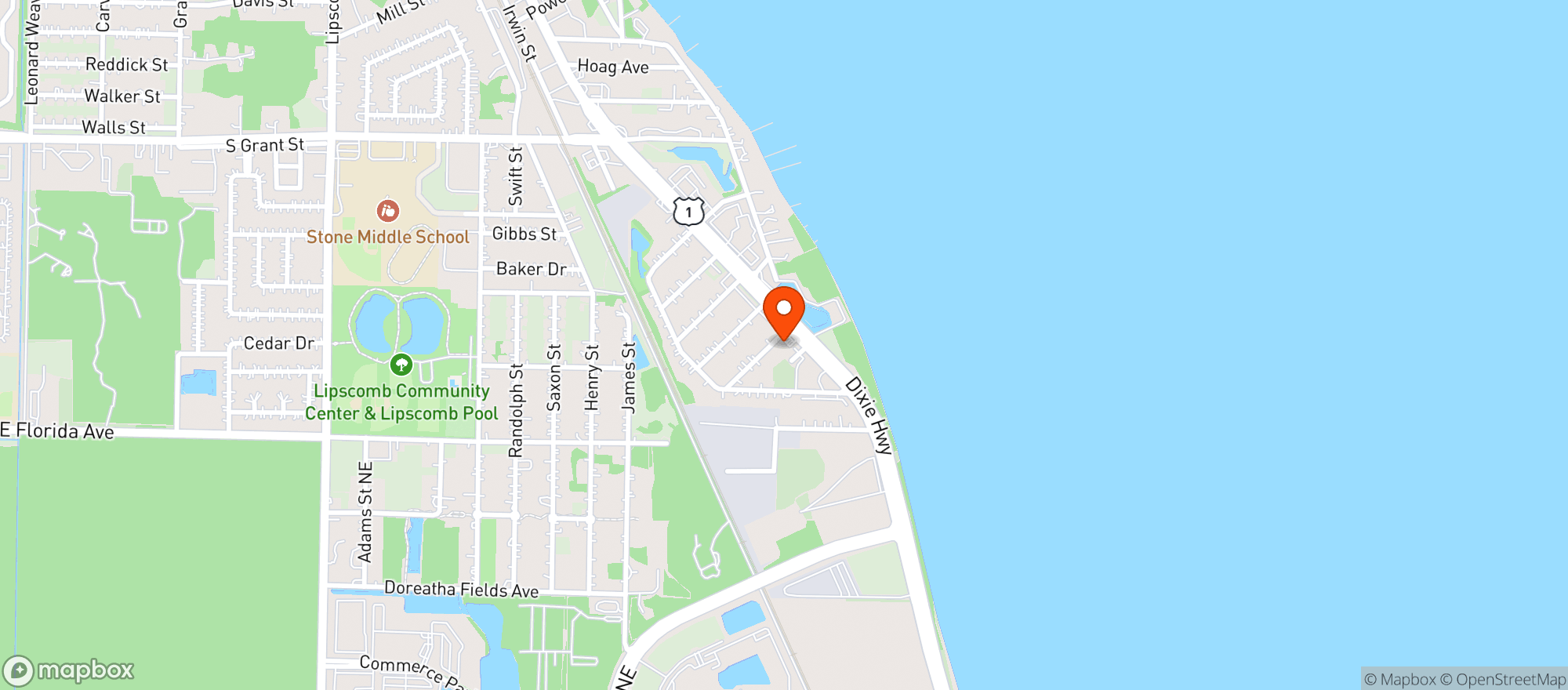 Map showing Sunshine Food Mart #043