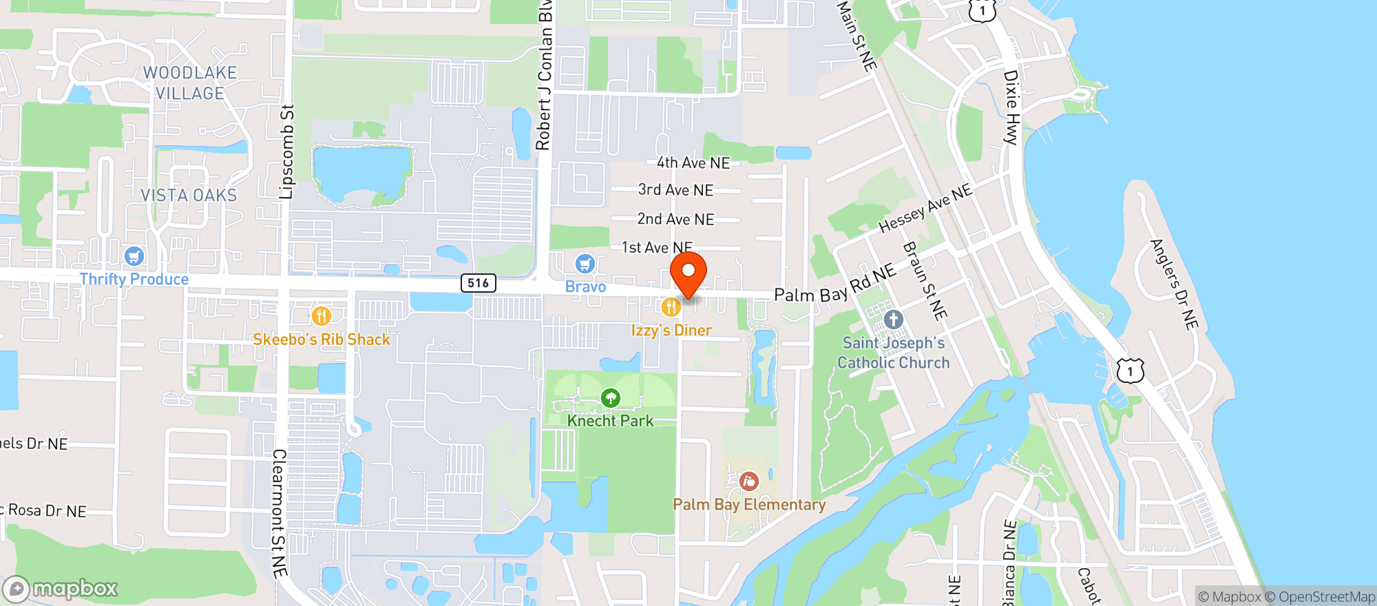 Map showing Little Store Palm Bay