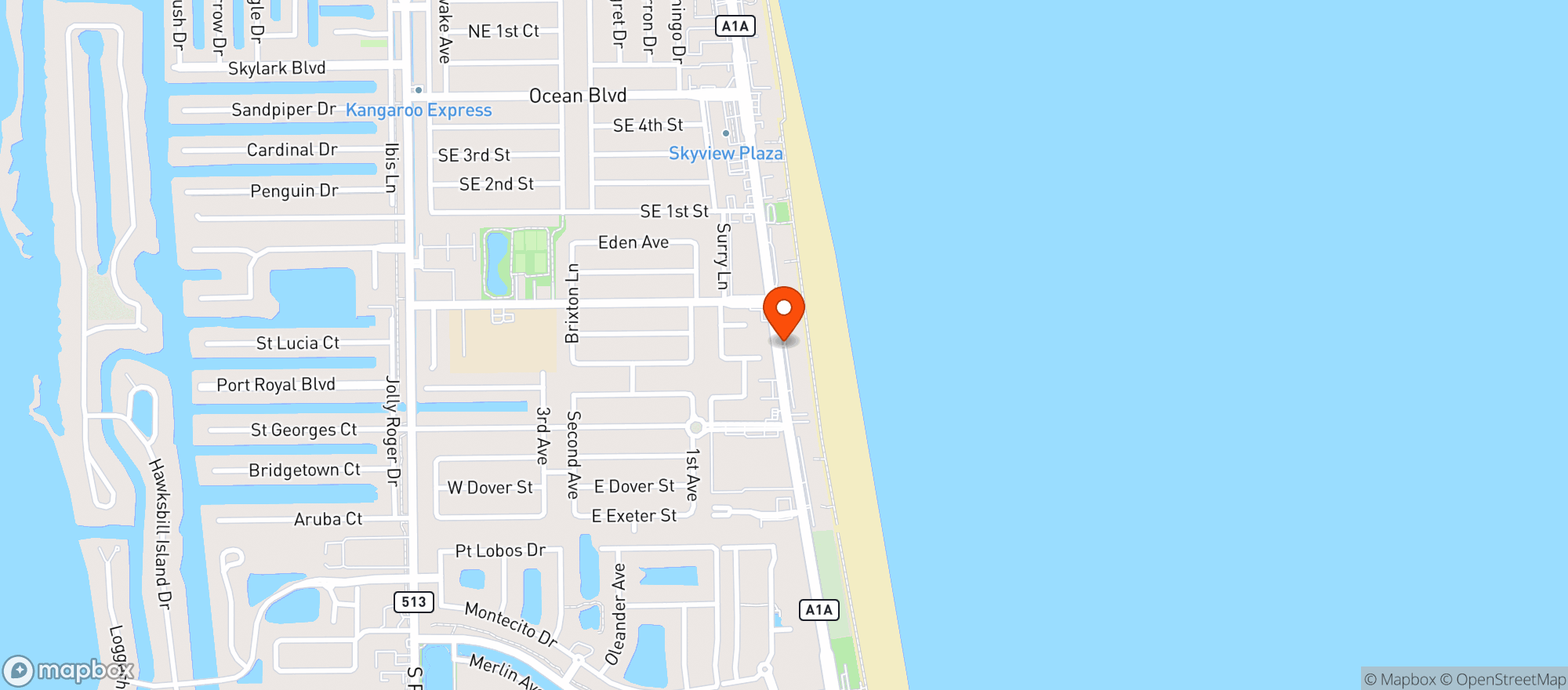 Map showing Goombays Island Grill