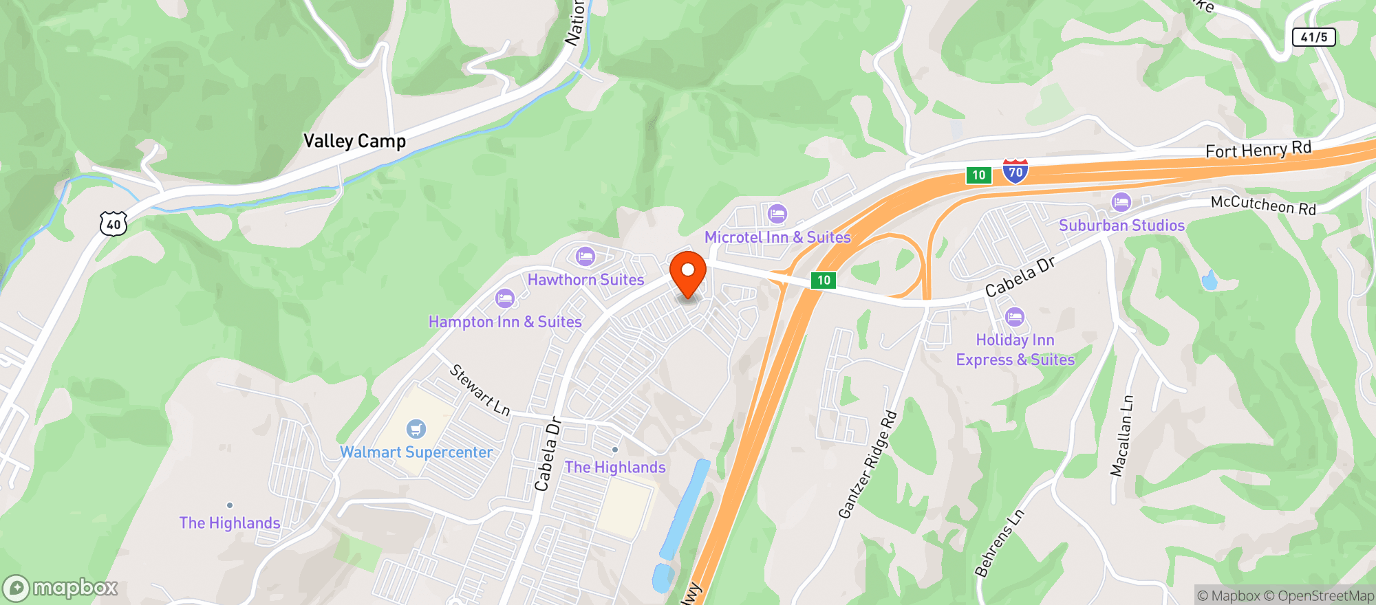 Map showing Sheetz #429 Triadelphia