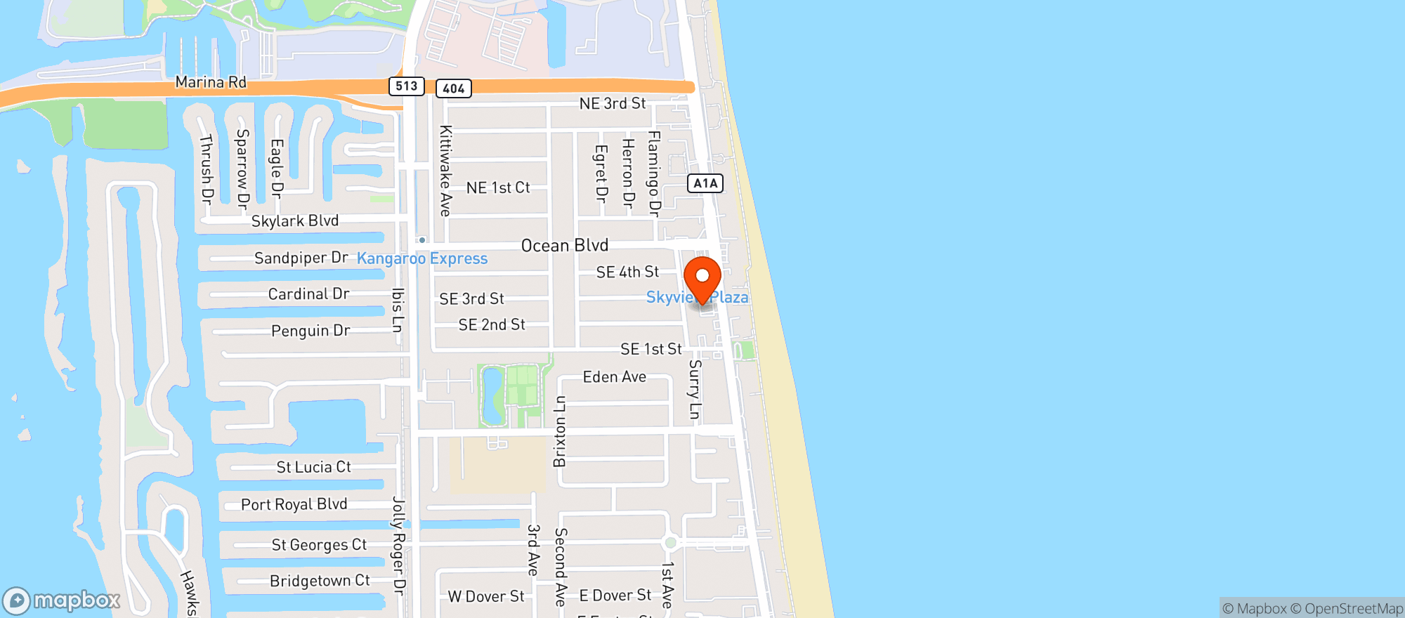 Map showing Cadillac Cove