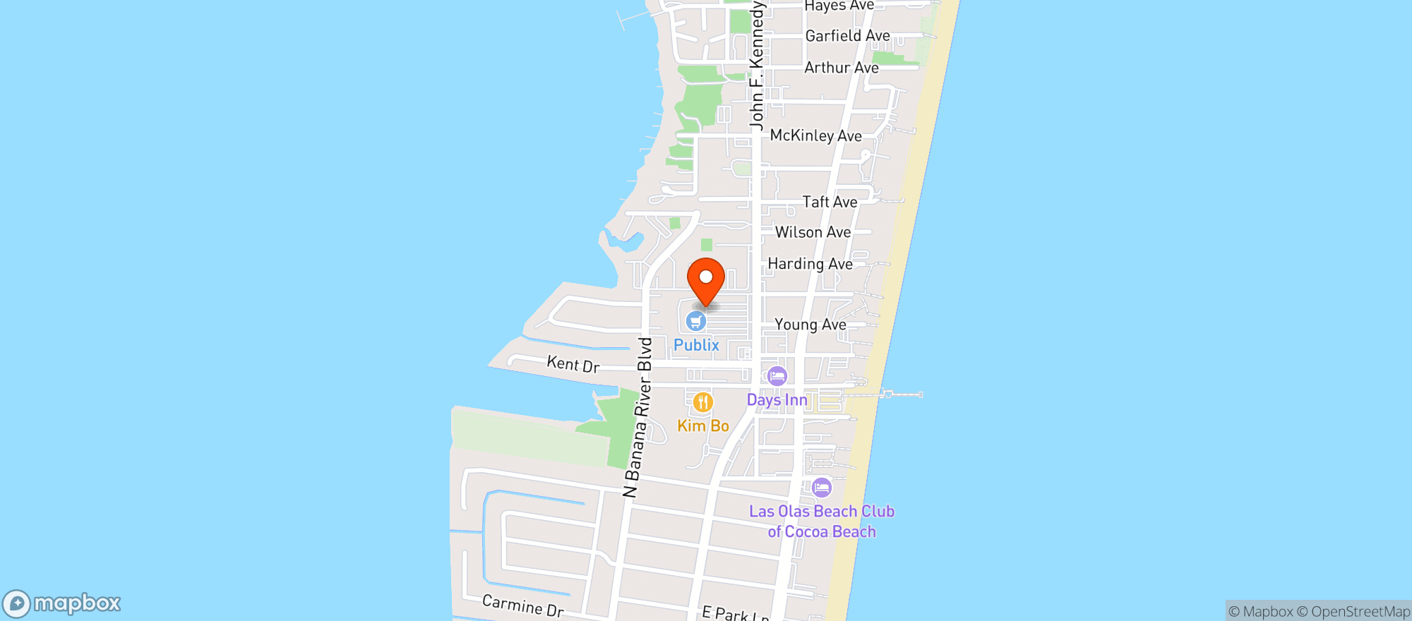 Map showing Publix