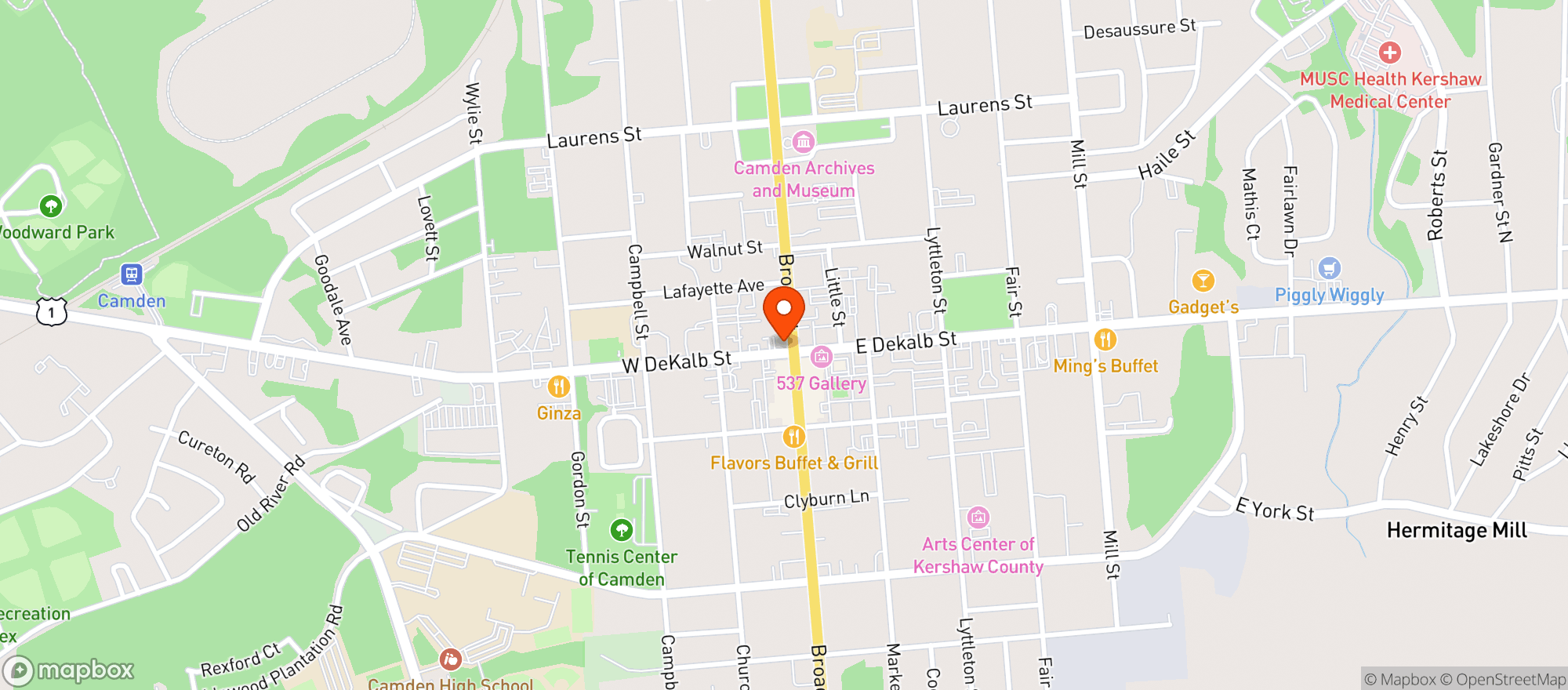 Map showing B Colsons