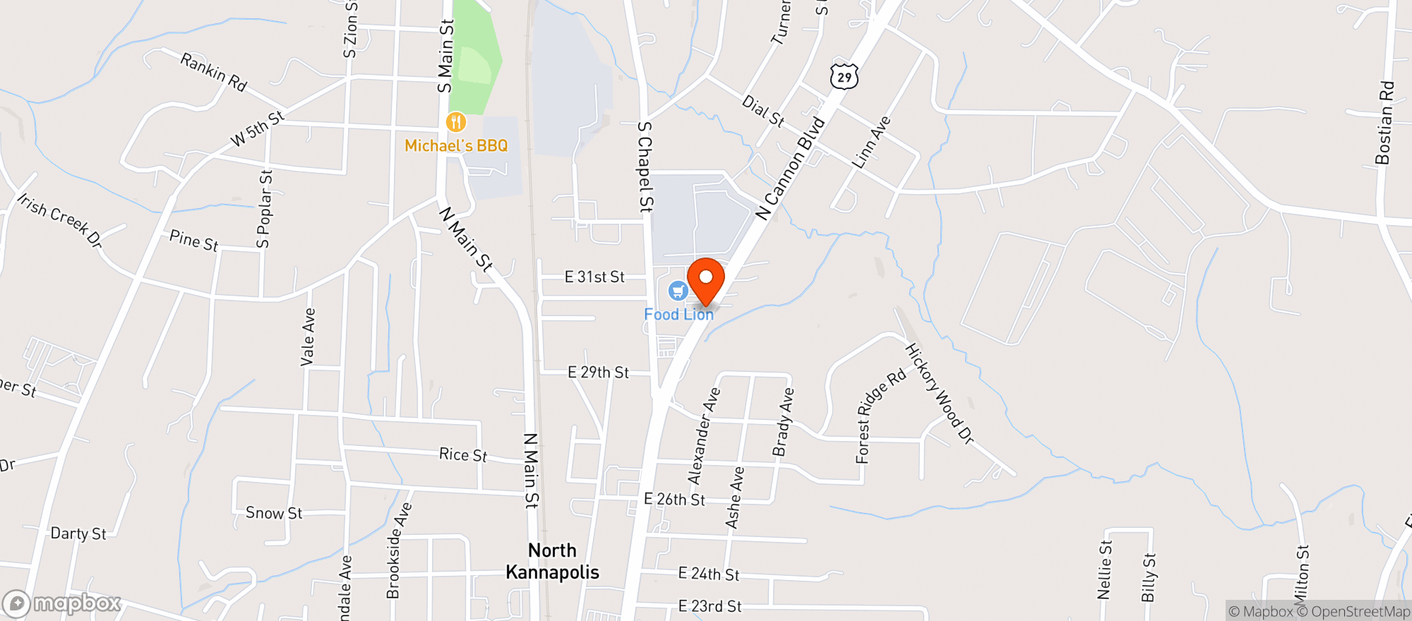 Map showing Food Lion