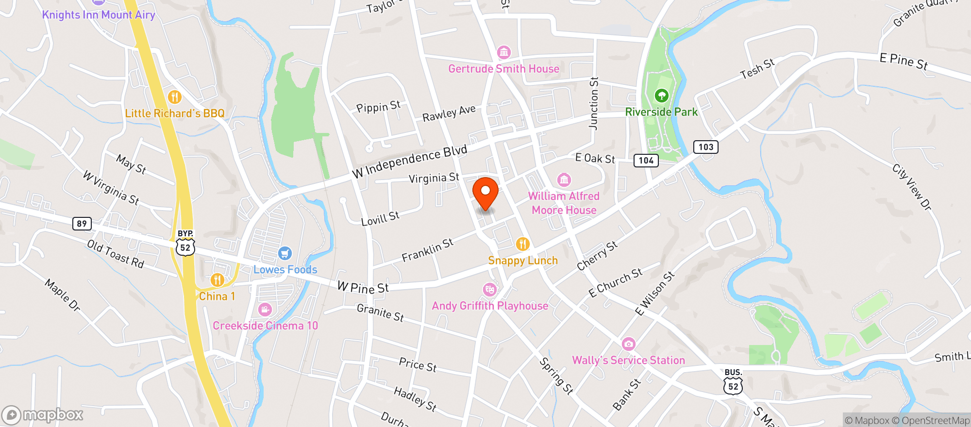 Map showing White Elephant Beer Company