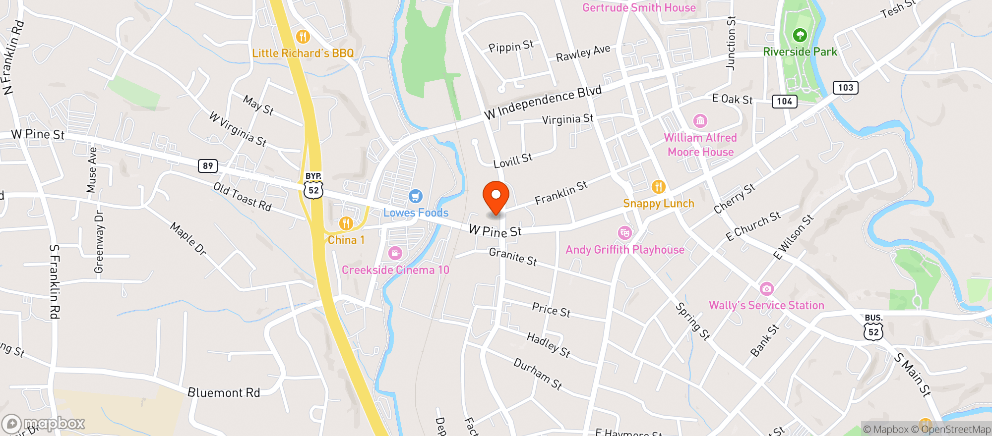 Map showing Grab And Go Mart