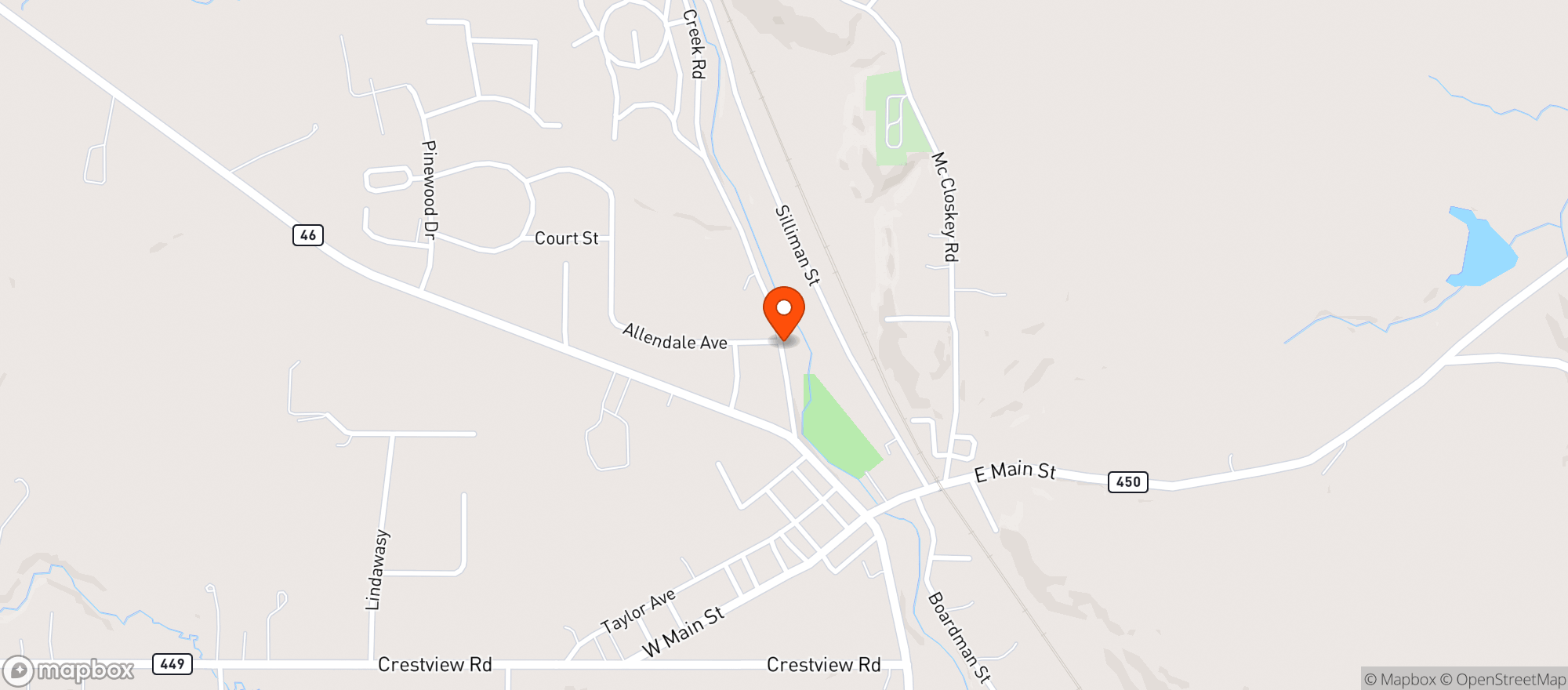 Map showing Eagles Lodge