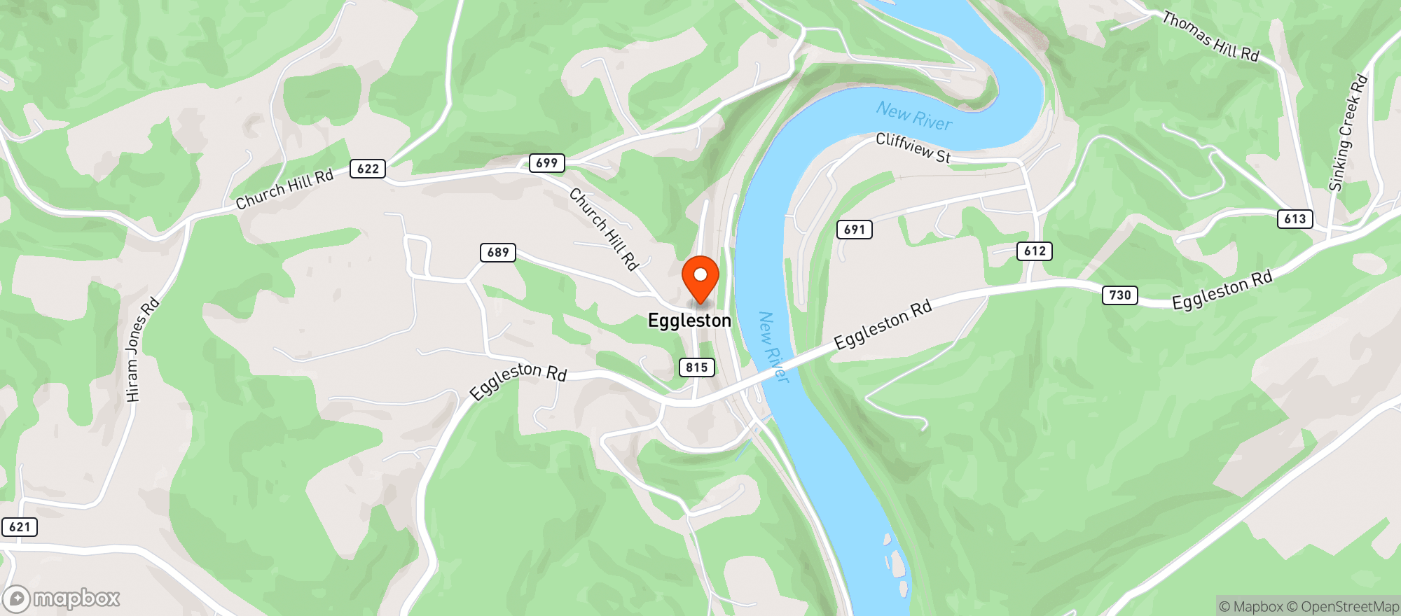 Map showing The Palisades Restaurant