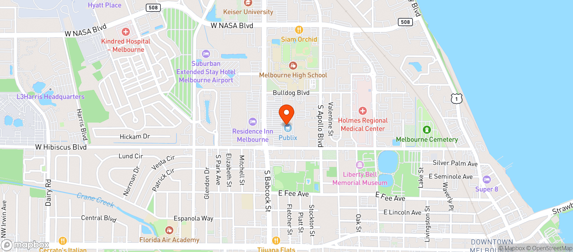 Map showing Publix