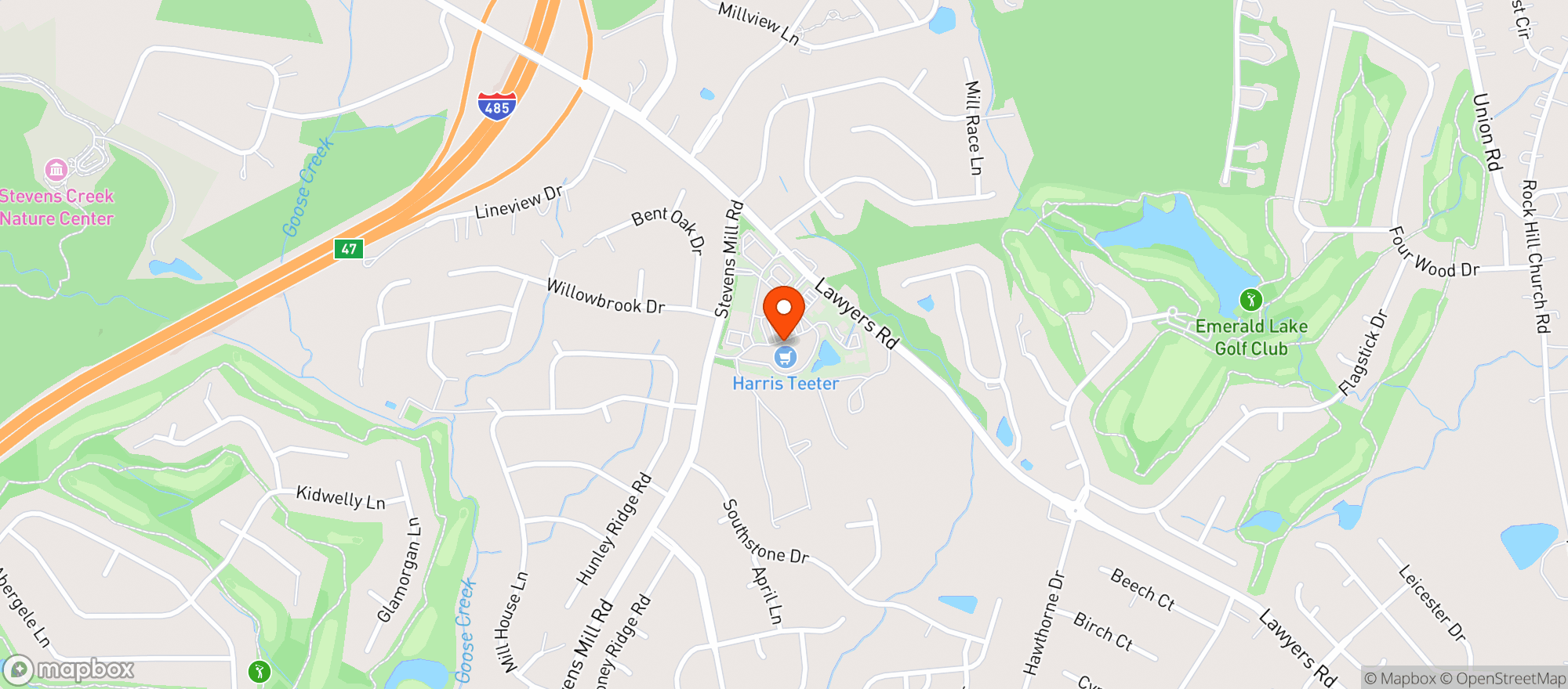 Map showing Harris Teeter
