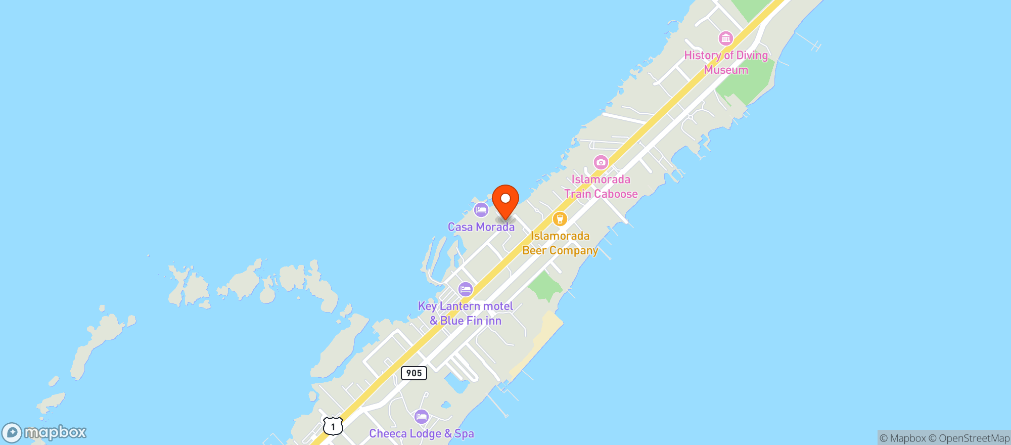 Map showing Casa Morada