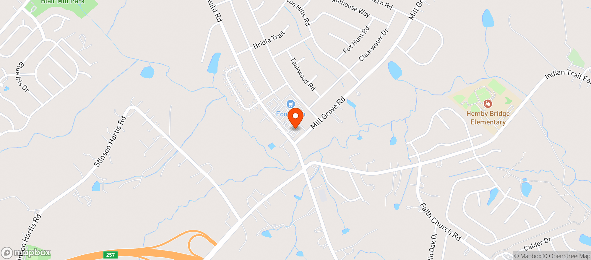 Map showing Market Express #7381 - Idlewild Rd