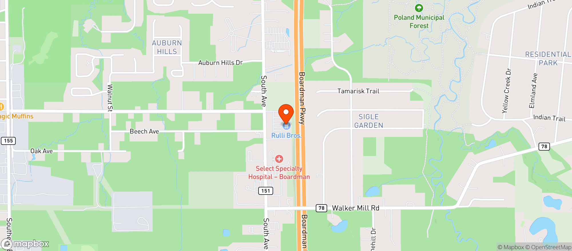 Map showing Rulli Brothers