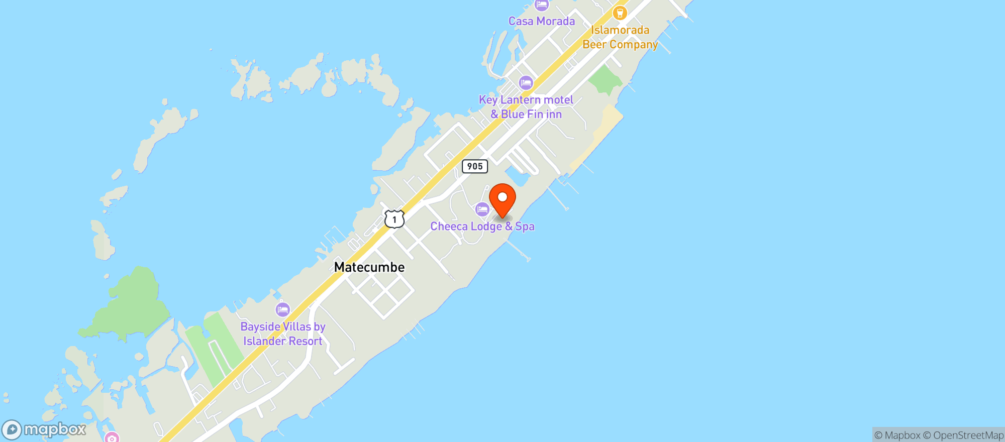 Map showing Cheeca Lodge & Spa