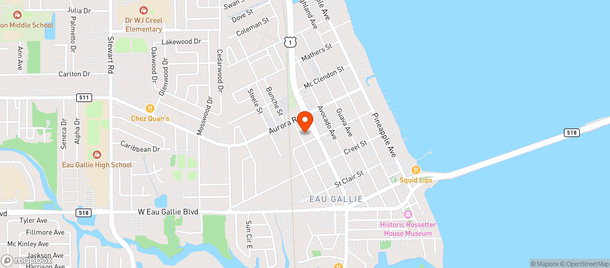 Map showing DIRECT SEAFOOD OUTLET