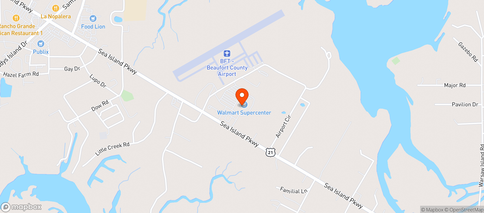 Map showing Walmart Supercenter