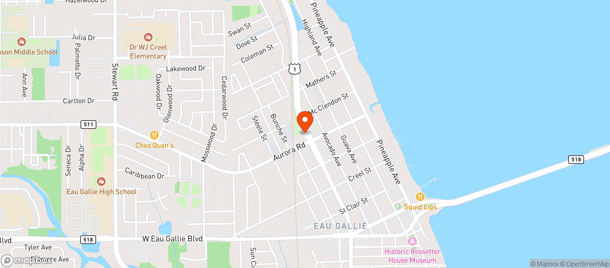 Map showing In And Out Liquors