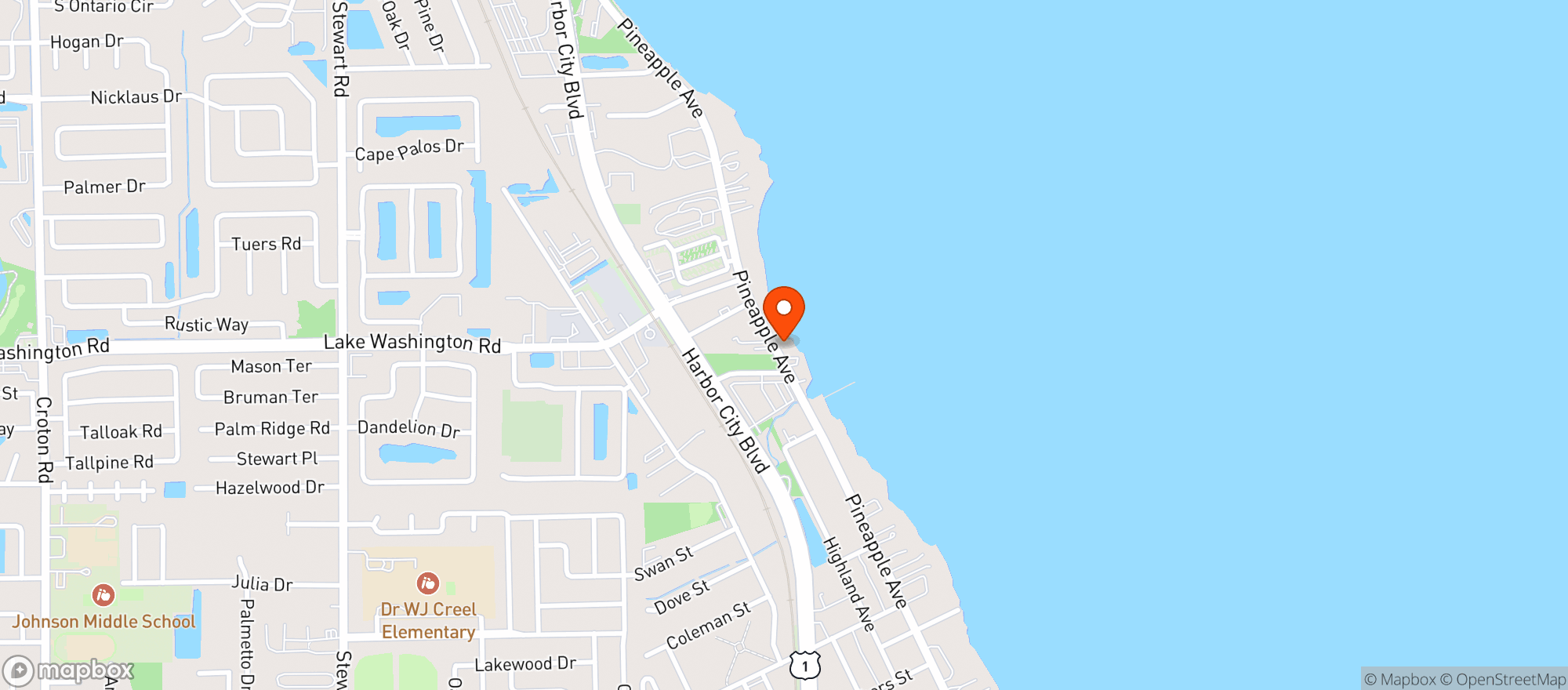 Map showing Brevardian Riverfront