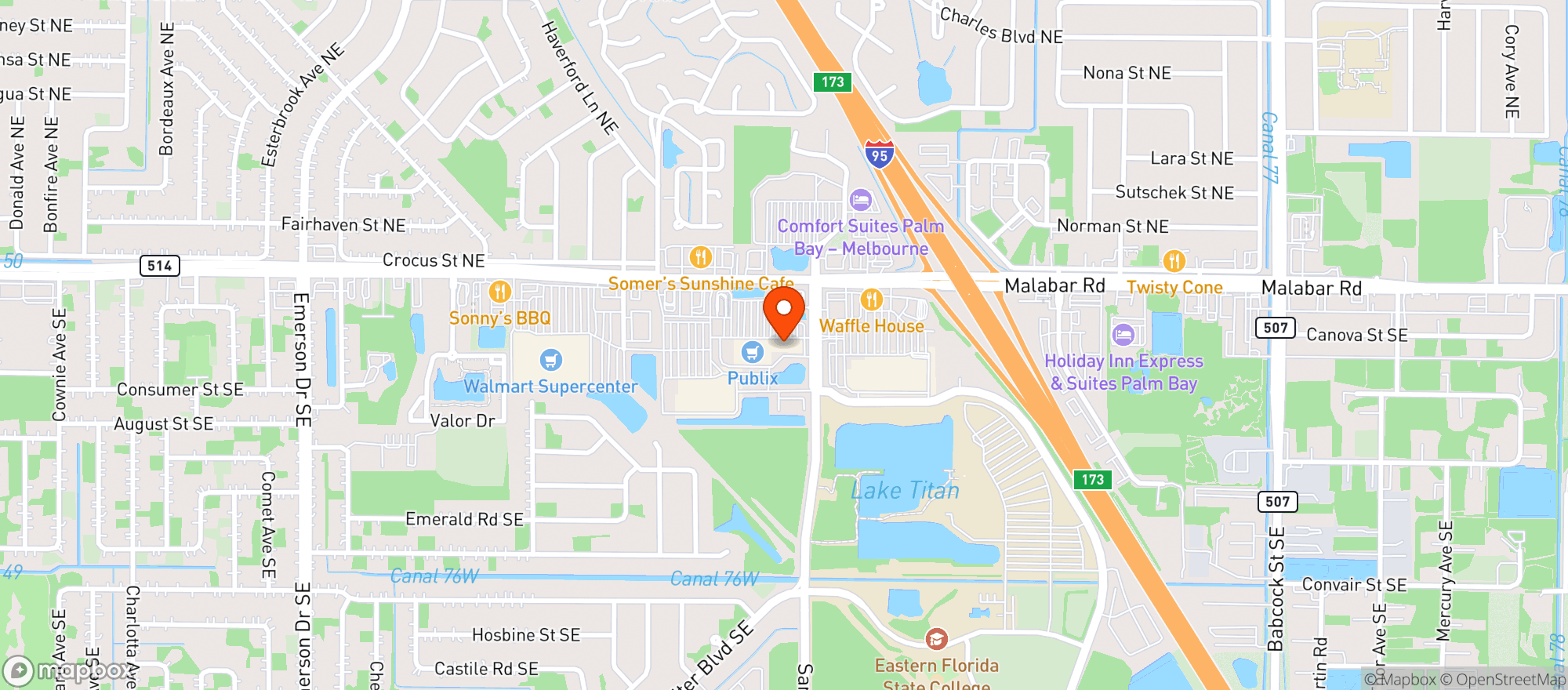 Map showing Spirited Spin Liquor Shop