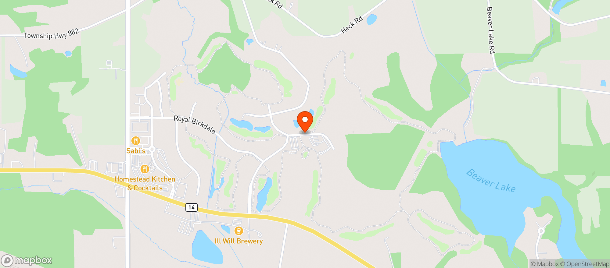 Map showing Riser Tavern On The Links