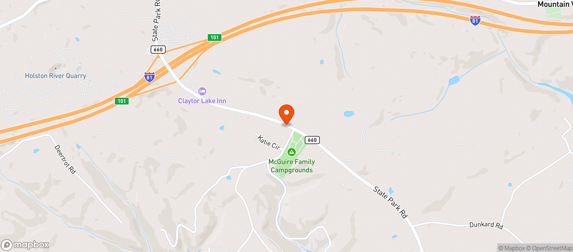 Map showing Mason Jar