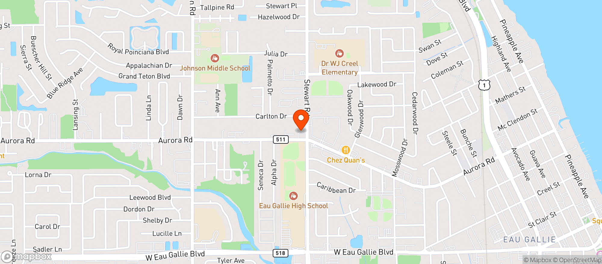 Map showing Aurora Chevron