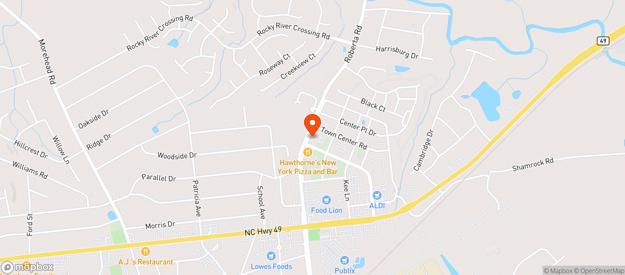 Map showing La Unica Mexican Restaurant- Harris