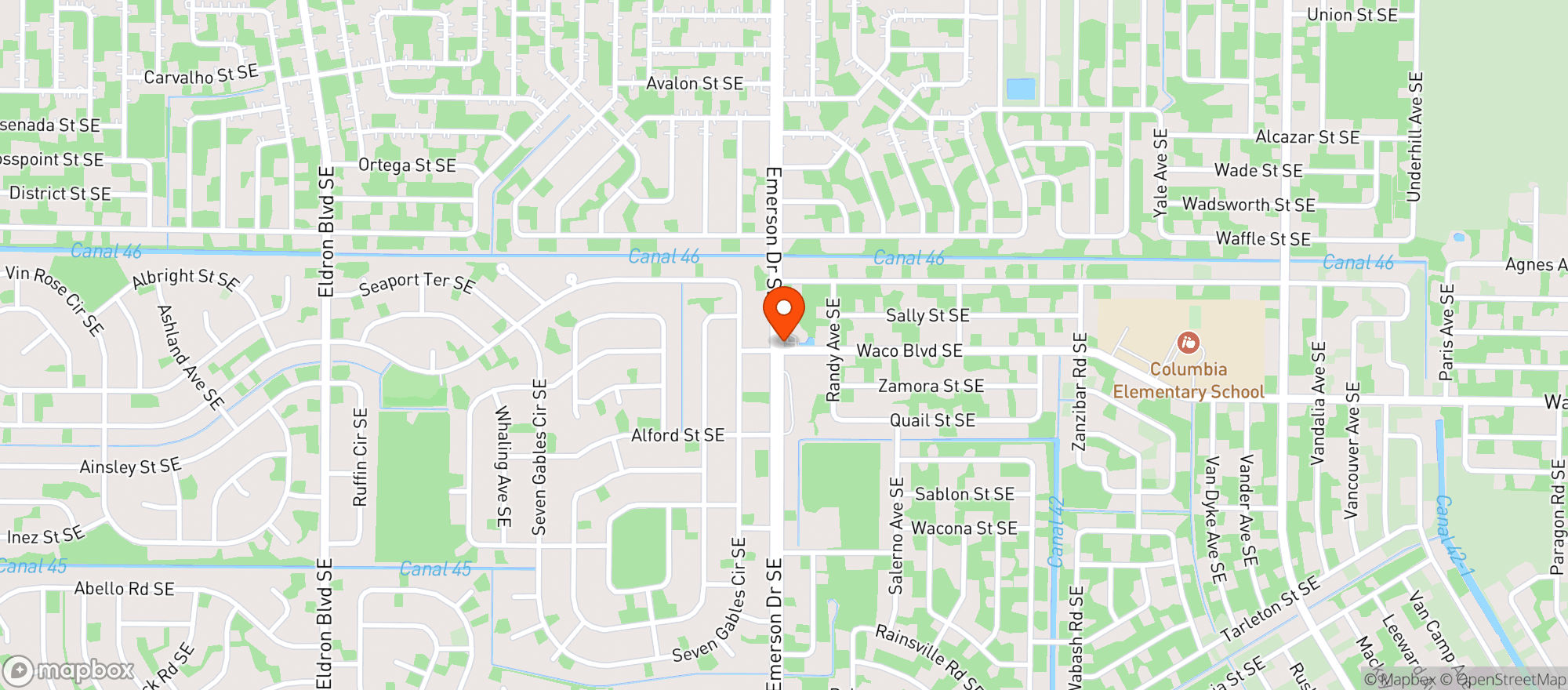 Map showing CIRCLE K (2595 EMERSON DR SE)