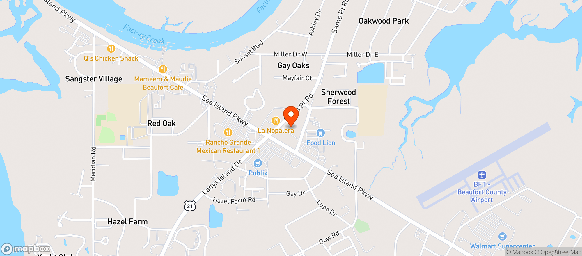 Map showing Harris Teeter
