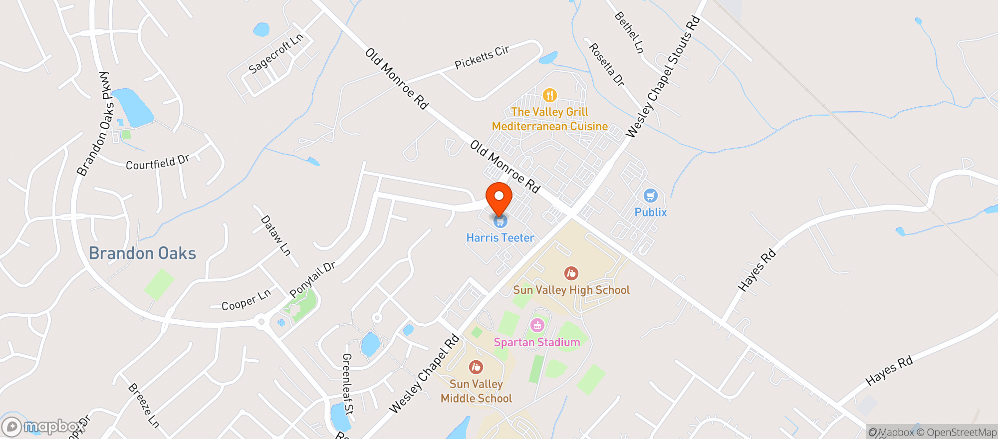 Map showing Harris Teeter
