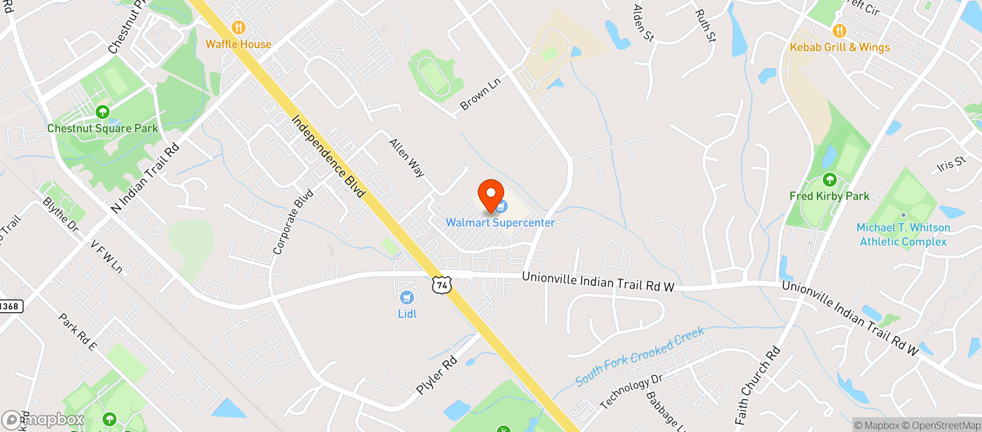 Map showing WALMART SUPERCENTER