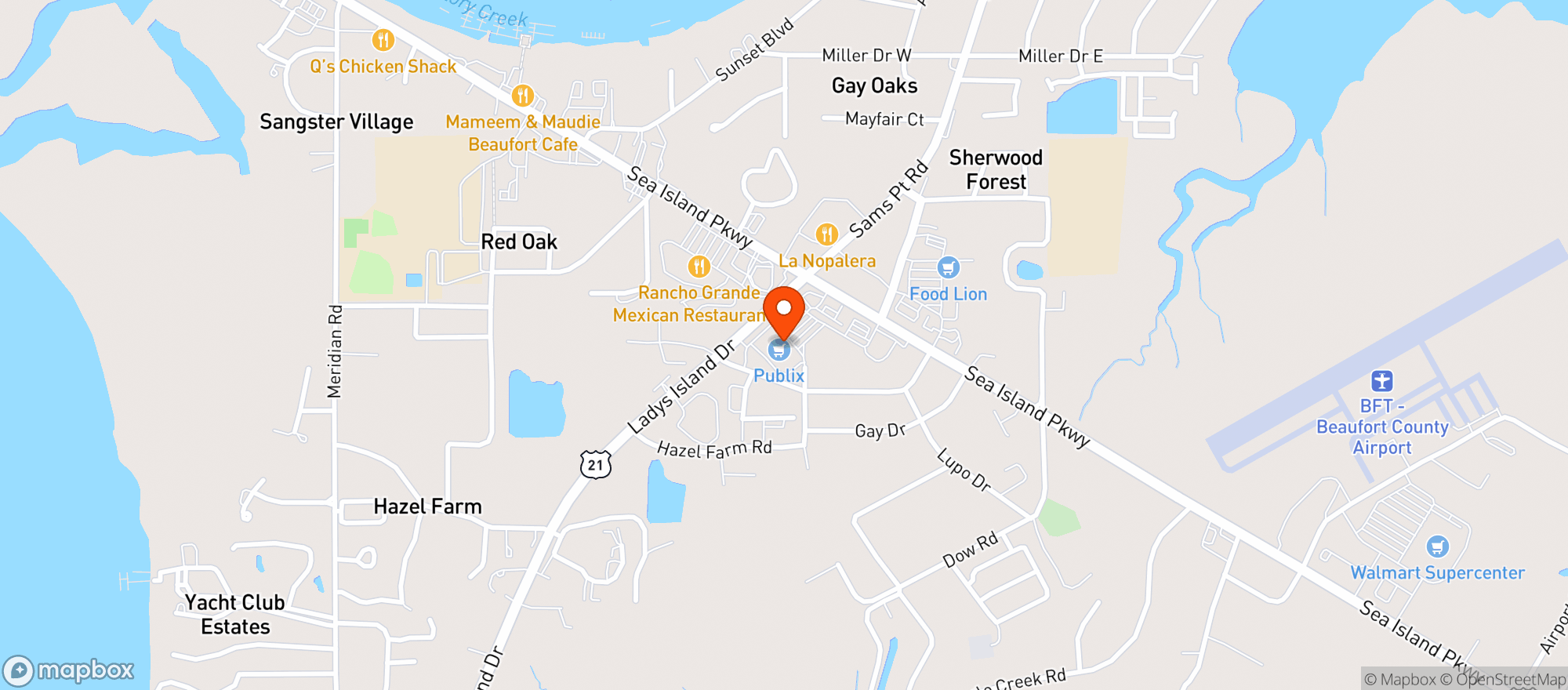 Map showing Publix