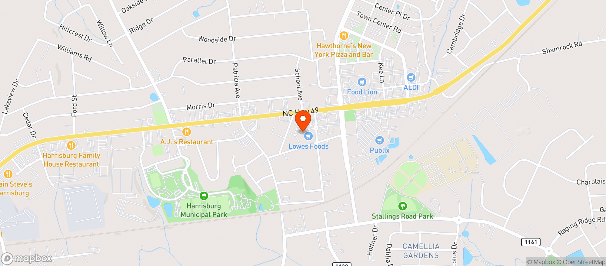 Map showing LOWES FOODS