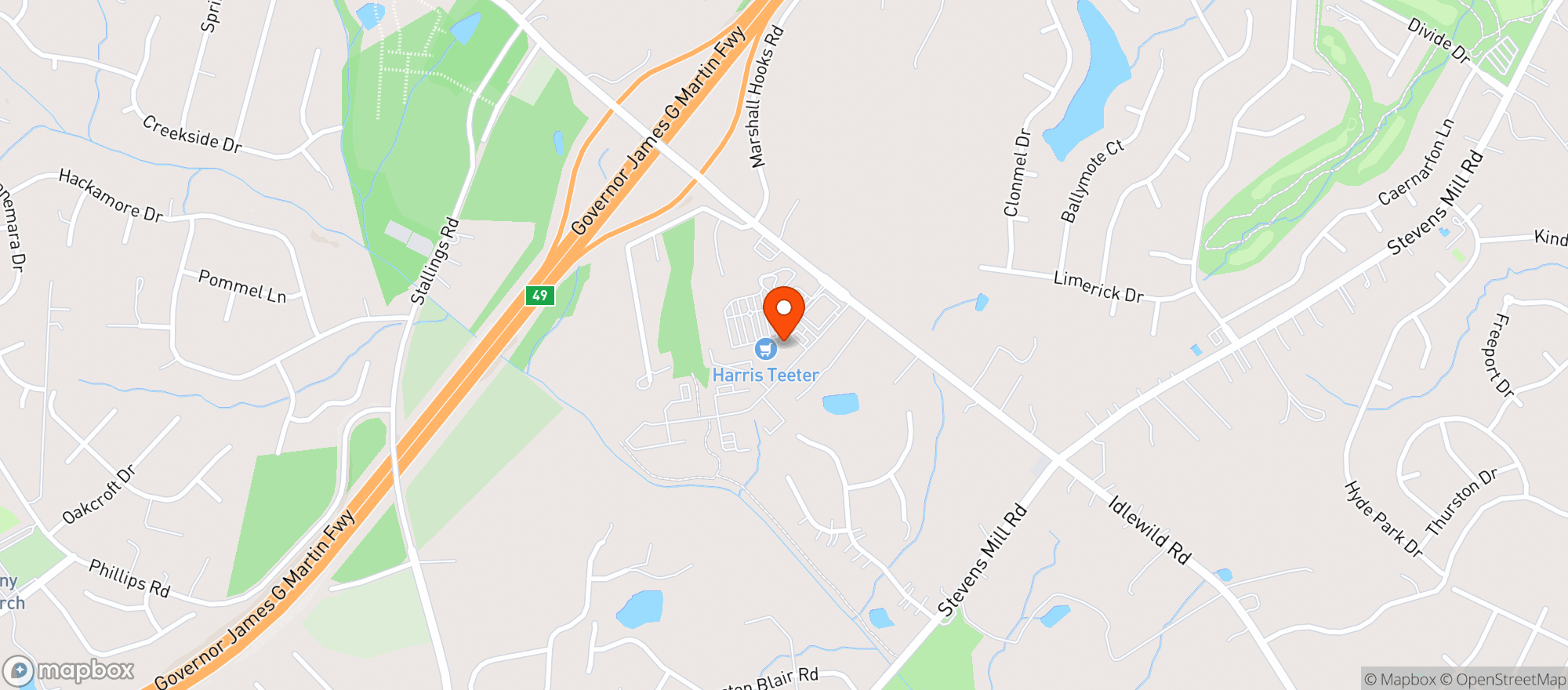 Map showing Cornerstone Pub And Grill