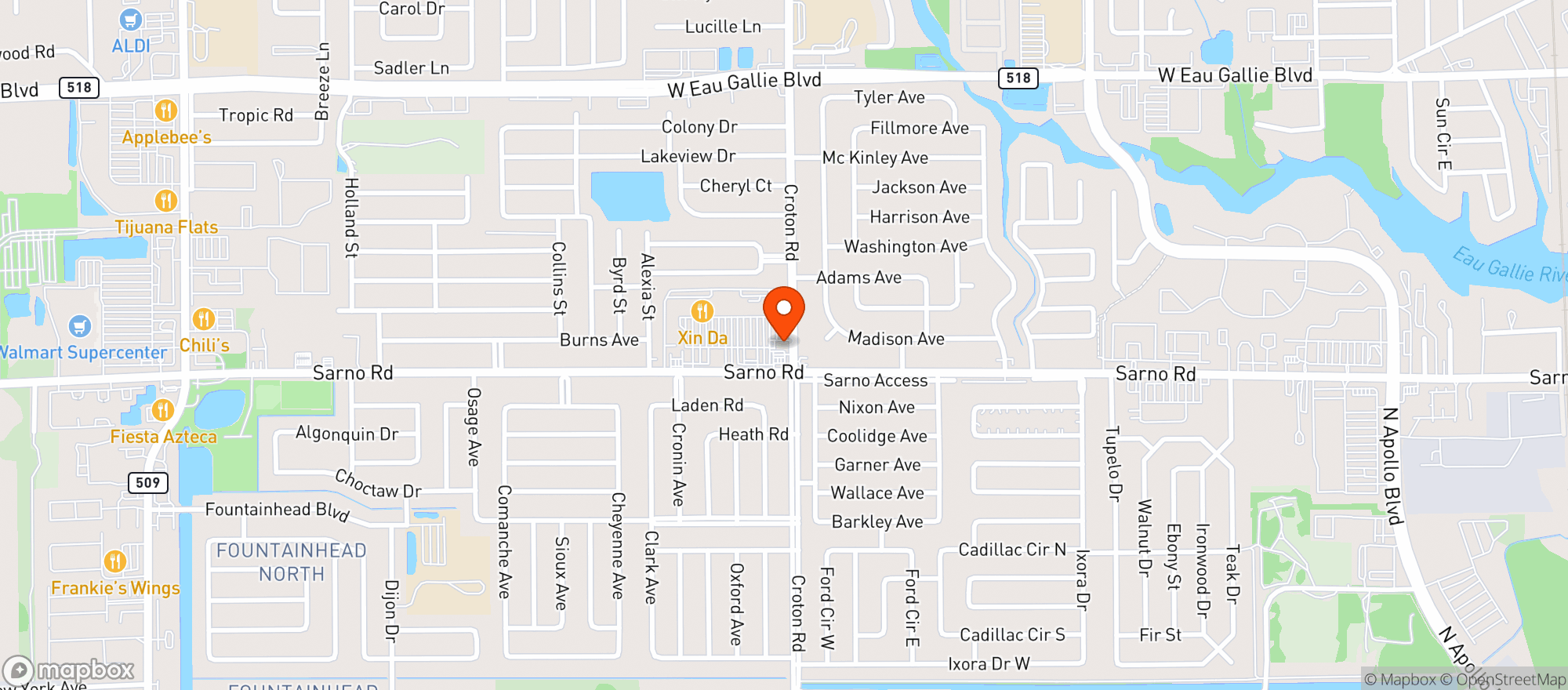 Map showing Mugs Pub
