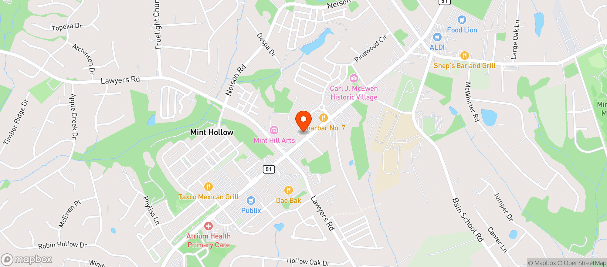 Map showing Forest Trail House