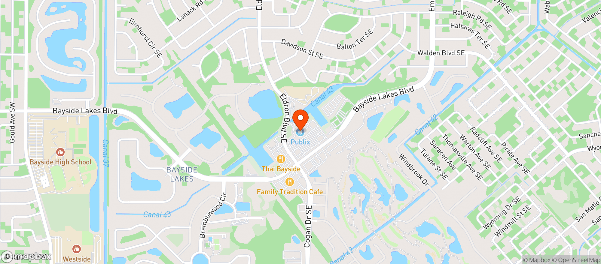 Map showing Bayside Liquor