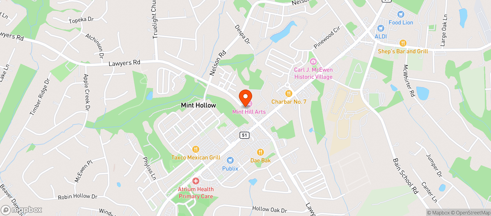 Map showing Carolina Hemp Company - Minthill