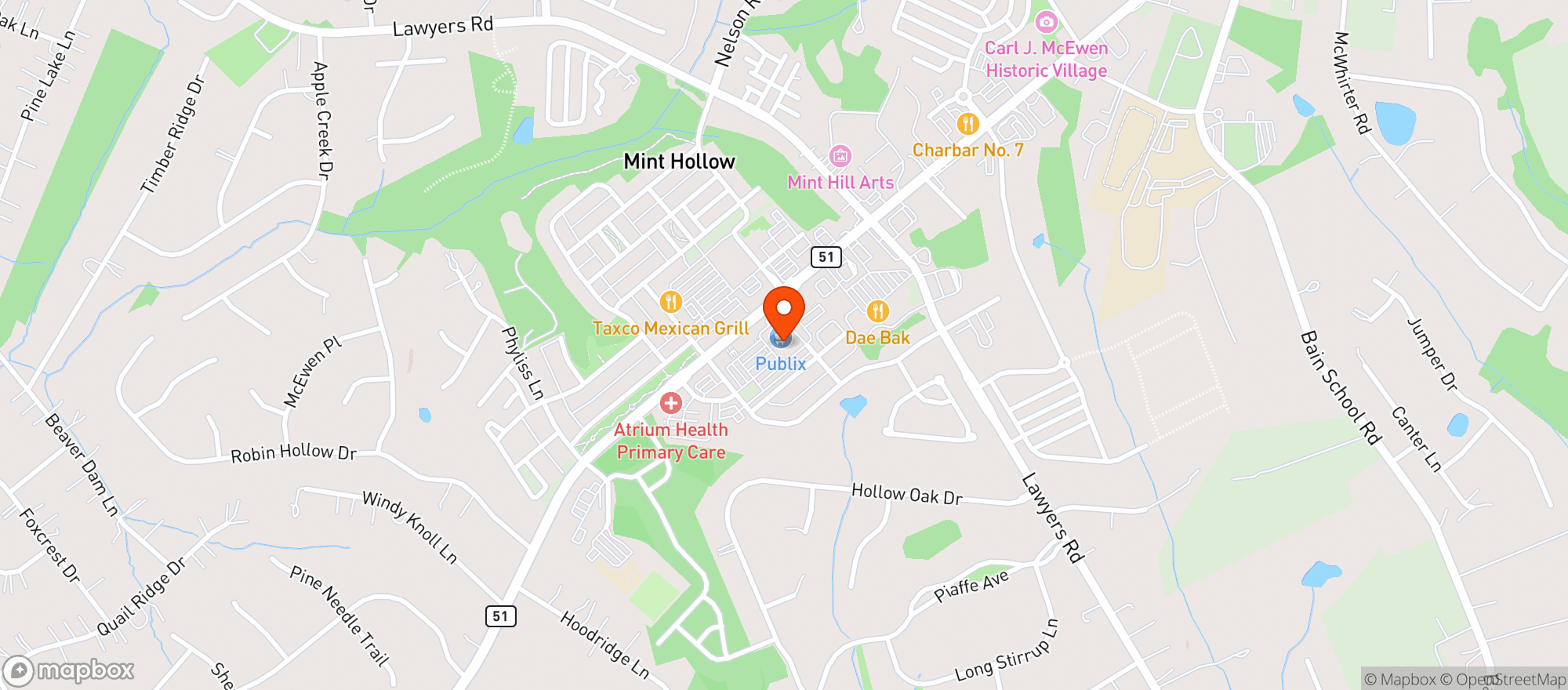 Map showing Publix