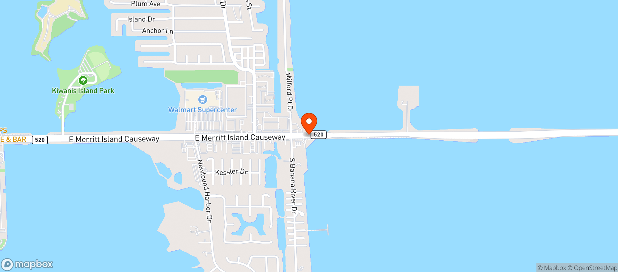 Map showing Island Waterfront Bar & Grill