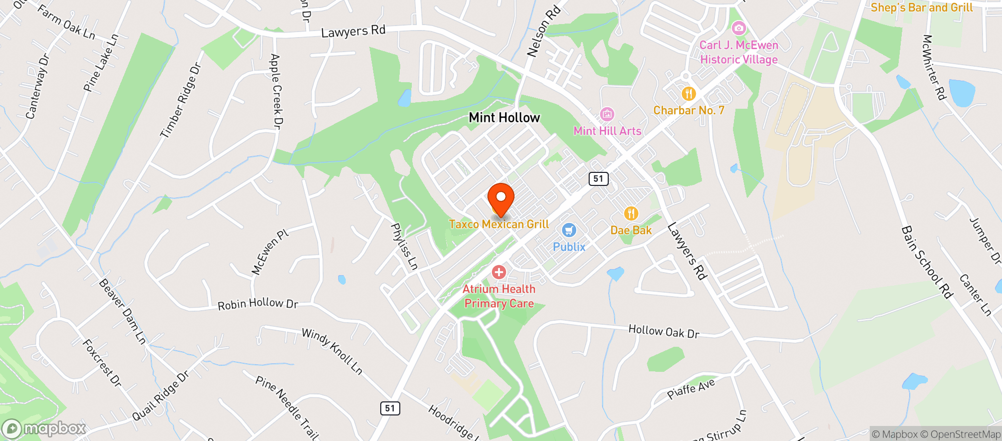 Map showing Harris Teeter