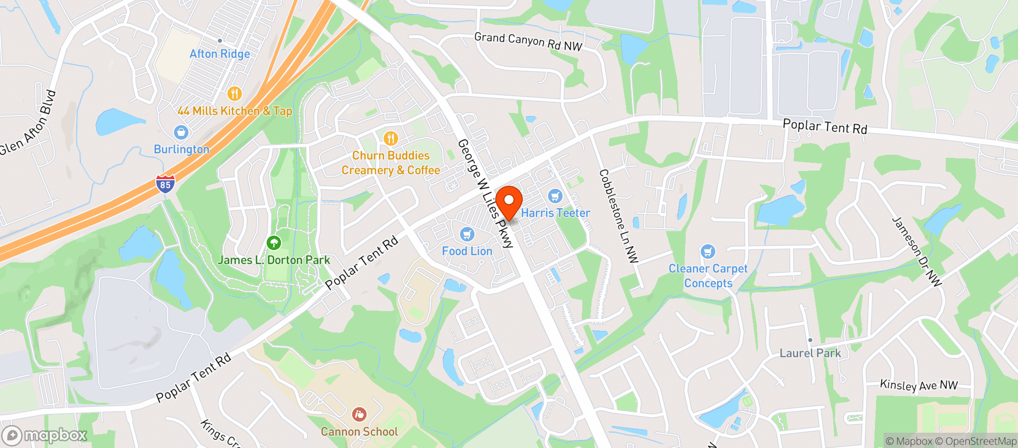 Map showing Harris Teeter