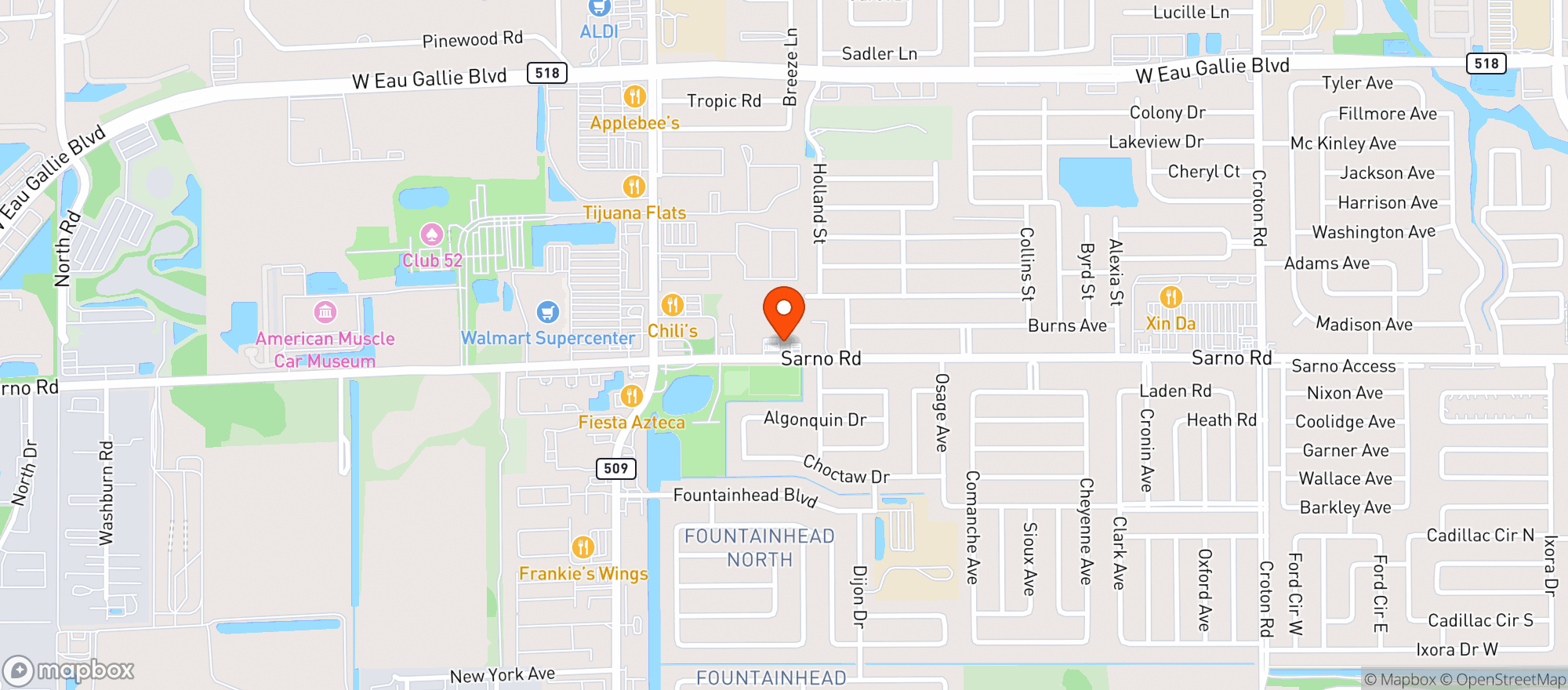 Map showing In And Out Liquors 2768