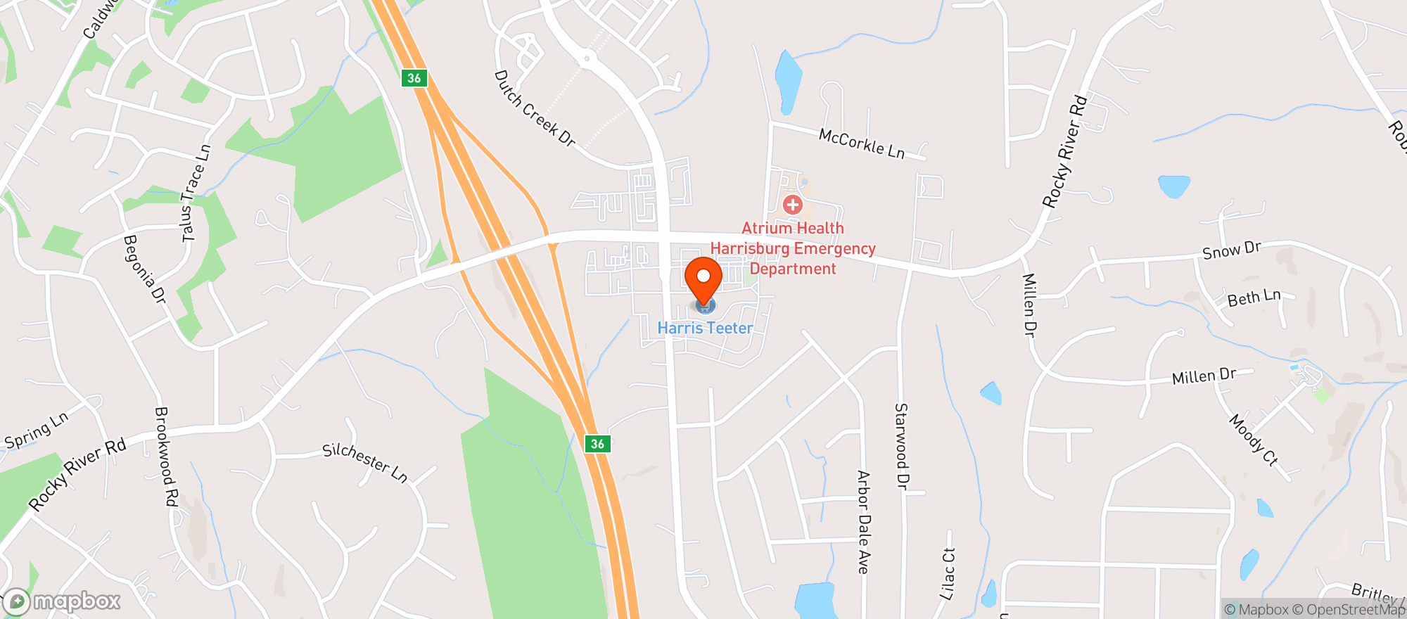 Map showing Harris Teeter